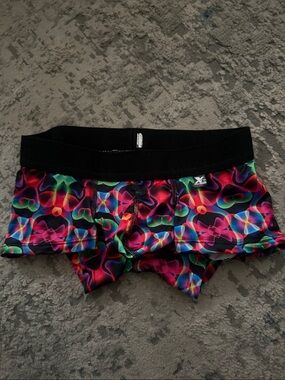 Men's Multicolor Patterned Boxer Briefs - Vibrant Neon Print